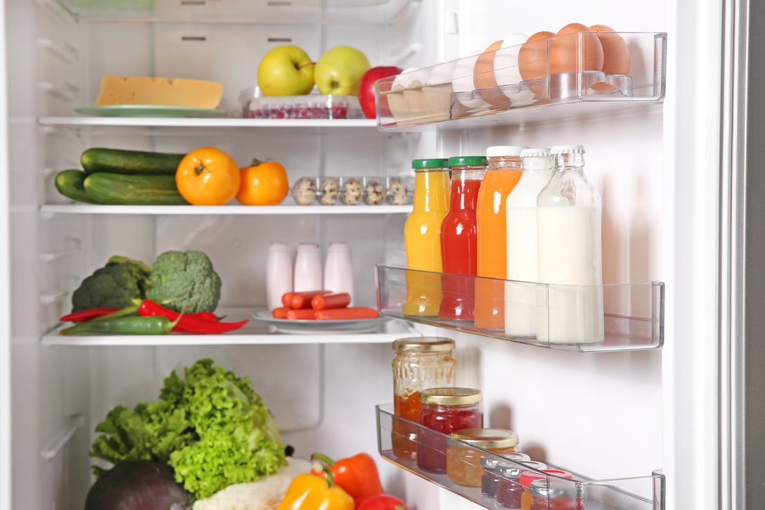 Open Fridge Full of Different Food